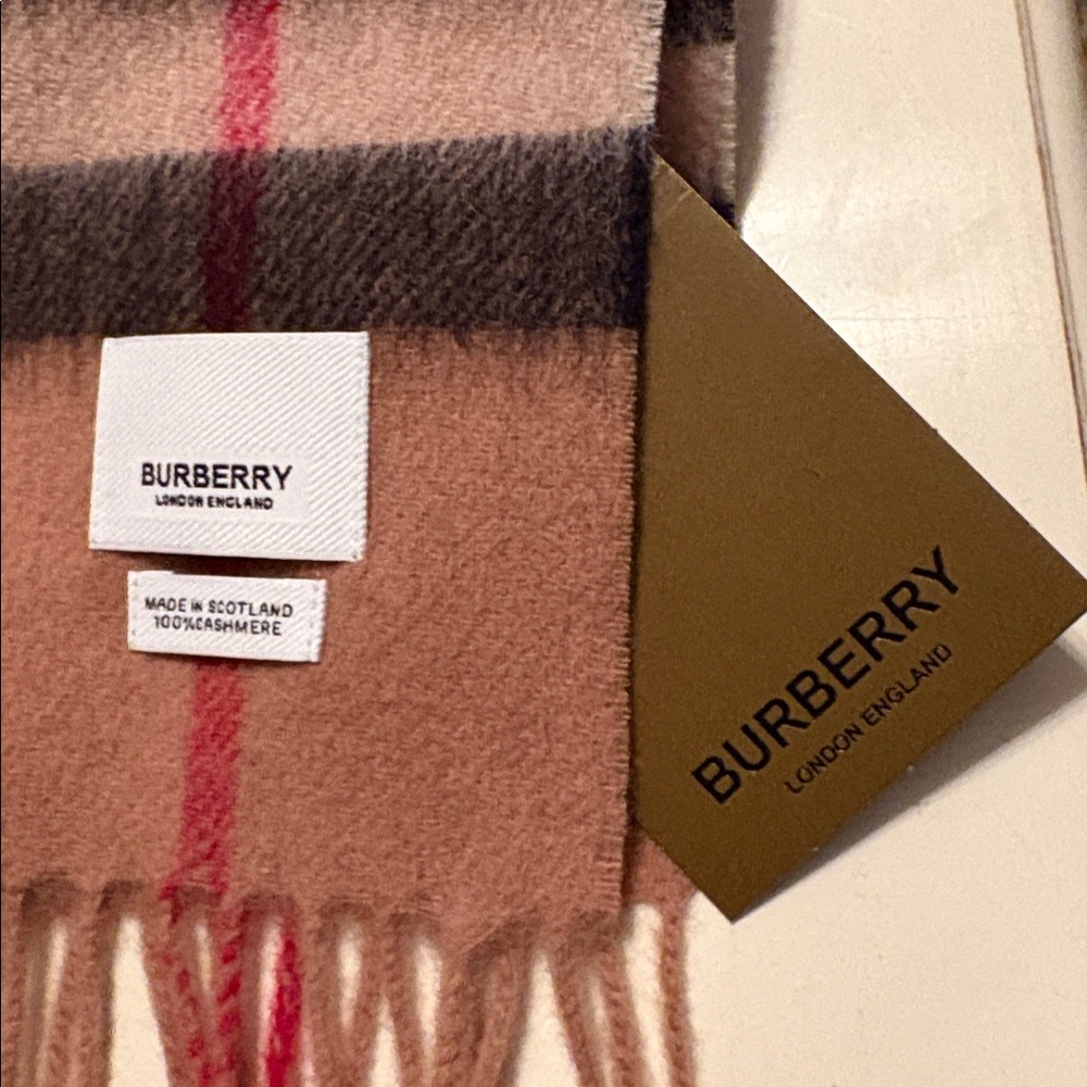 Burberry Cashmere Scarf made in Scotland (NWT)  74” includes shopping bag - Picture 3 of 8